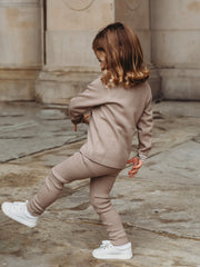 'Buttoned Up' Mocha knitted cardigan & legging set - Rose & Albert