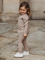 'Buttoned Up' Mocha knitted cardigan & legging set - Rose & Albert