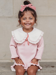 'Darling collar' pink knitted statement collar dress