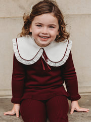 'Darling Collar' Burgundy Statement Collar knitted 2 piece set