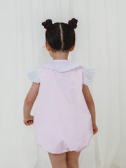 'Sophia' soft pink pleated collar romper