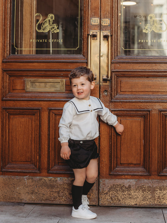 'Finley' monochrome sailor collar 2 piece set