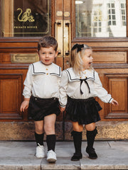 'Finley' monochrome sailor collar 2 piece set