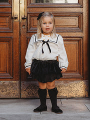 'Elsie' monochrome sailor collar 2 piece set