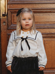 'Elsie' monochrome sailor collar 2 piece set