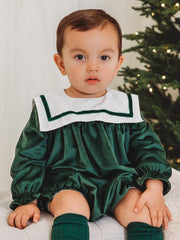 Holly Luxe Sailor Collar Velvet Romper