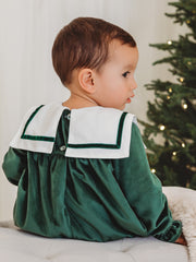 Holly Luxe Sailor Collar Velvet Romper