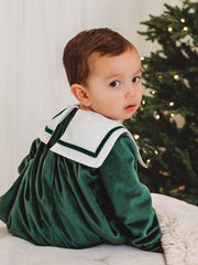 Holly Luxe Sailor Collar Velvet Romper