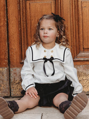 'Elsie' monochrome sailor collar 2 piece set