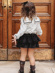 'Elsie' monochrome sailor collar 2 piece set