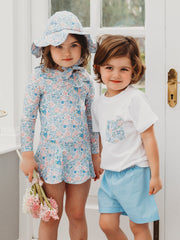 'Betsy' petal collar long sleeved skirted swimsuit