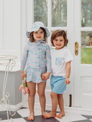 'Betsy' petal collar long sleeved skirted swimsuit