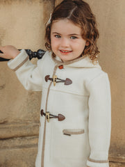 Marae Ivory hooded merino wool duffle coat