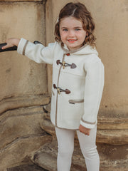 Marae Ivory hooded merino wool duffle coat