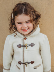 Marae Ivory hooded merino wool duffle coat