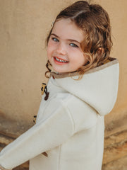 Marae Ivory hooded merino wool duffle coat