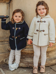 Marae Ivory hooded merino wool duffle coat