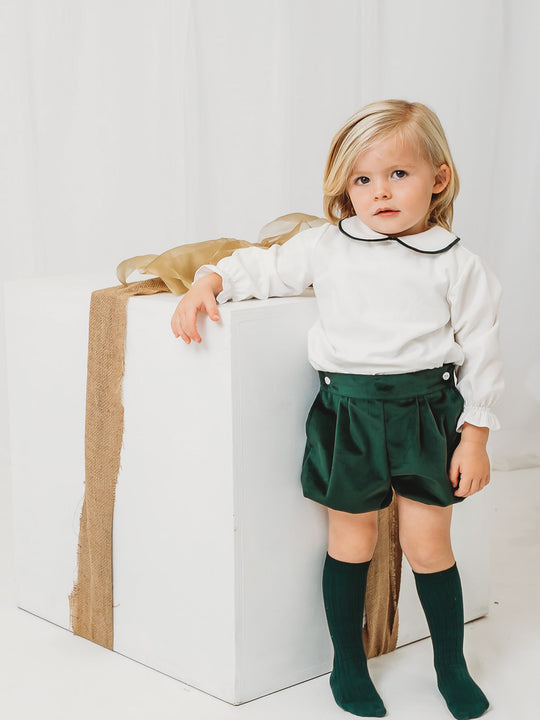 Holly Luxe bottle green velvet set