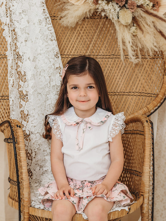 'Arabella' pink floral print 2 piece set