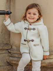 Marae Ivory hooded merino wool duffle coat