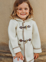 Marae Ivory hooded merino wool duffle coat