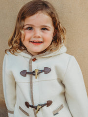 Marae Ivory hooded merino wool duffle coat