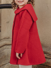 Marae Red Sailor Collar Merino Wool Coat