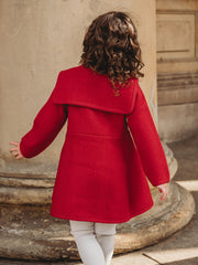 Marae Red Sailor Collar Merino Wool Coat