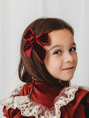 Condor burgundy velvet bow