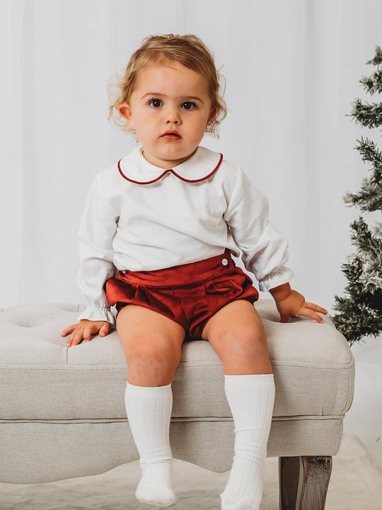 'Ruby' burgundy velvet set