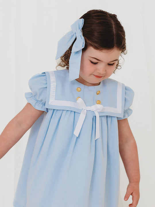 'Skye' blue chambray sailor dress