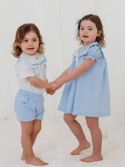 'Skye' blue chambray sailor dress