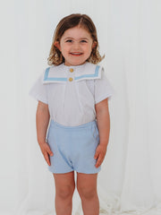 'Freddie' blue chambray sailor set