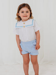 'Freddie' blue chambray sailor set