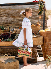 Patachou white puff sleeve dress