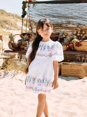 Patachou white puff sleeve dress