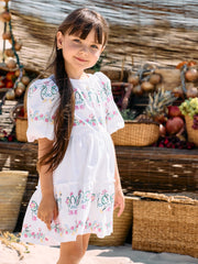 Patachou white puff sleeve dress