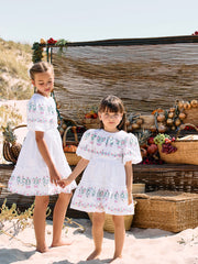 Patachou white puff sleeve dress