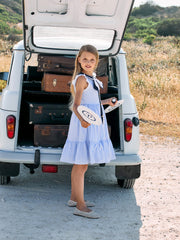 Patachou blue stripe dress