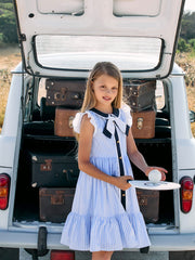 Patachou blue stripe dress