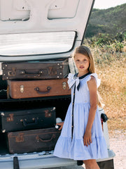 Patachou blue stripe dress