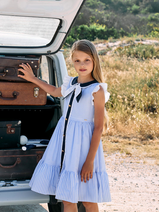 Patachou blue stripe dress