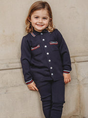 'Buttoned Up' Navy knitted cardigan & legging set