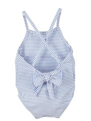 Calamaro Baby Blue Striped Swim Costume