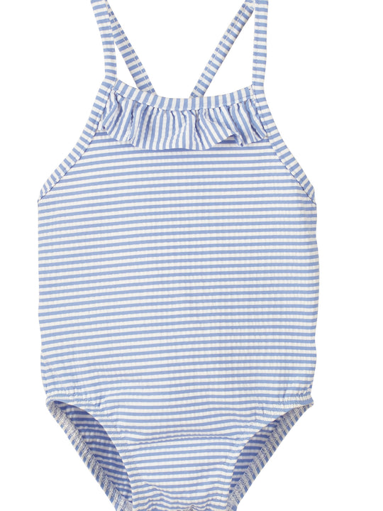 Calamaro Baby Blue Striped Swim Costume
