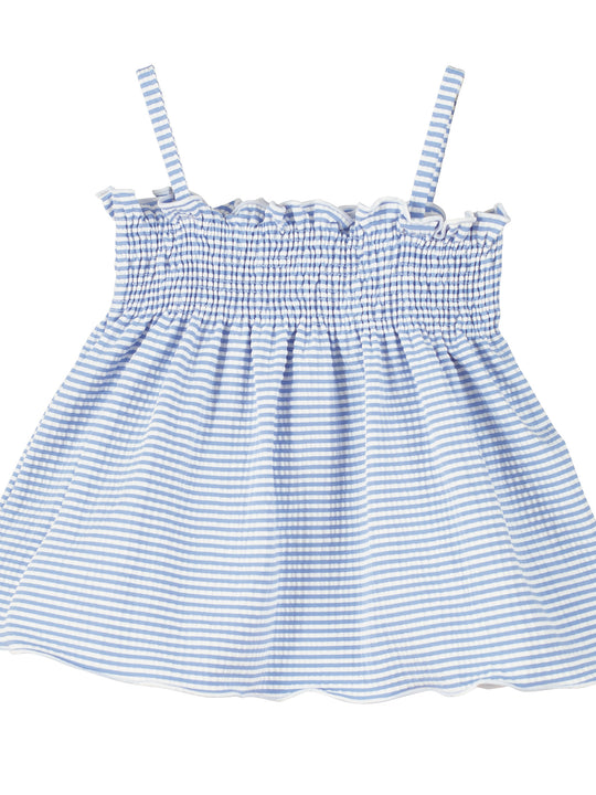 Calamaro Baby Blue Striped Cover-up Swim Dress