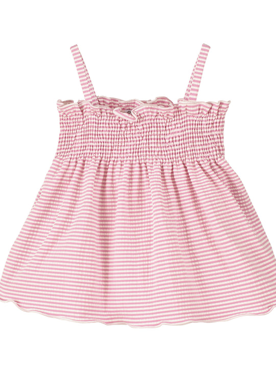 Calamaro Baby Pink Striped Cover-up Swim Dress