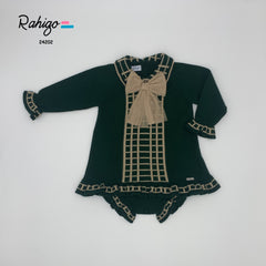 Rahigo bottle green dress & knicker set