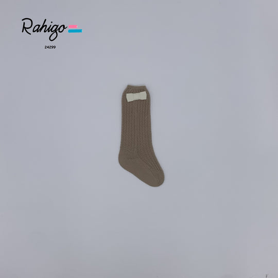 Rahigo Camel knitted bow socks