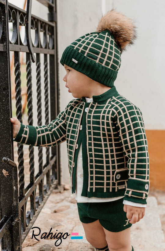 Rahigo Bottle Green 3 piece knitted short set